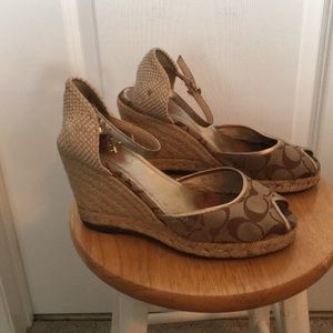 Coach wedge pumps